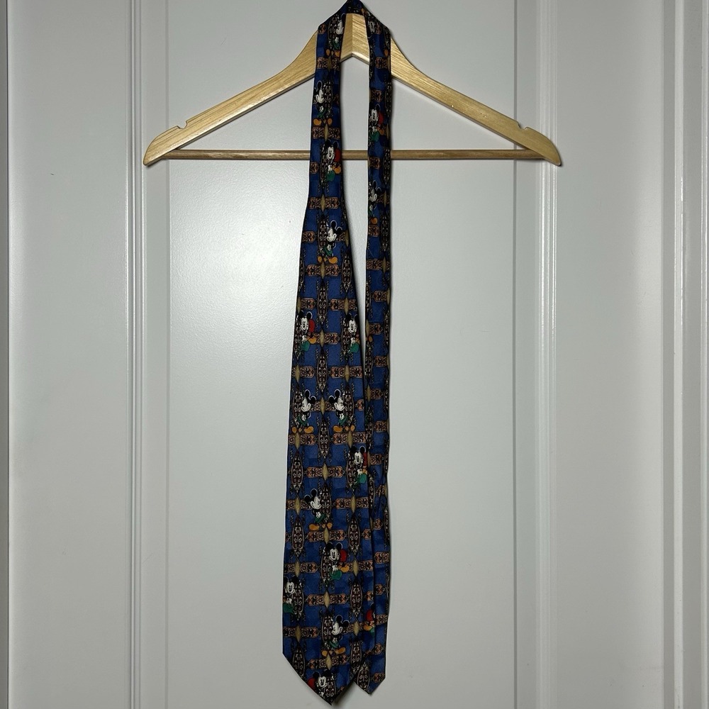 Atlas Design Göteborg Sweden Vintage 100% Silk Disney Mickey Mouse Novelty Tie